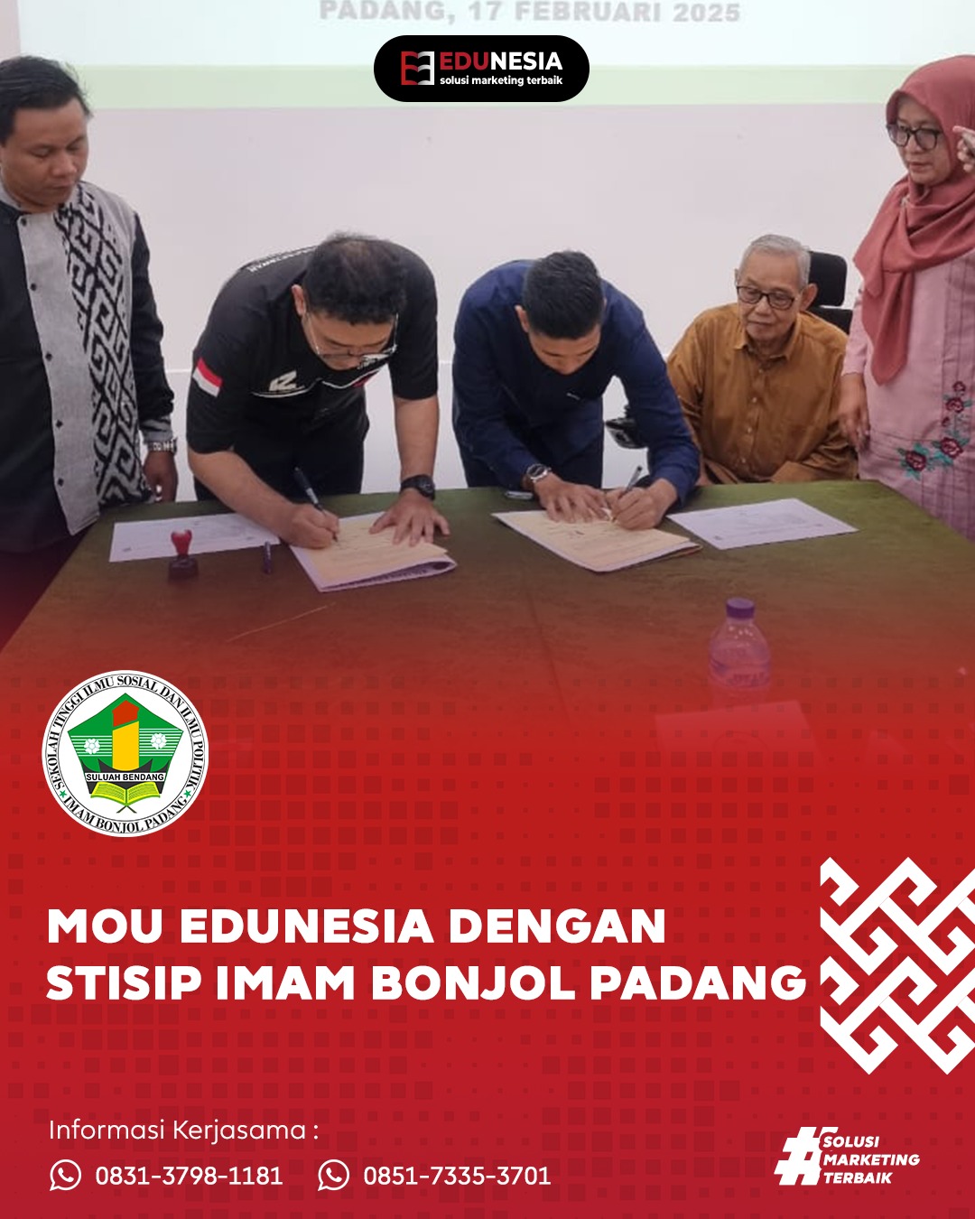 Kerjasama Pendidikan Antara Sekolah Tinggi Ilmu Sosial Dan Ilmu Politik  Imam Bonjol - Padang Dengan Cv. Edukasi Indonesia Jaya